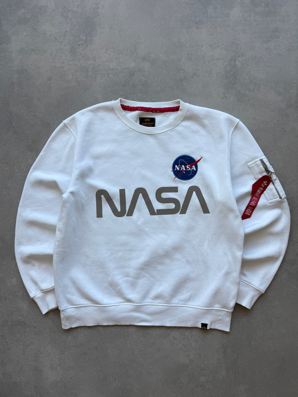 Alpha Industries Nasa muška bijela dukserica (L)