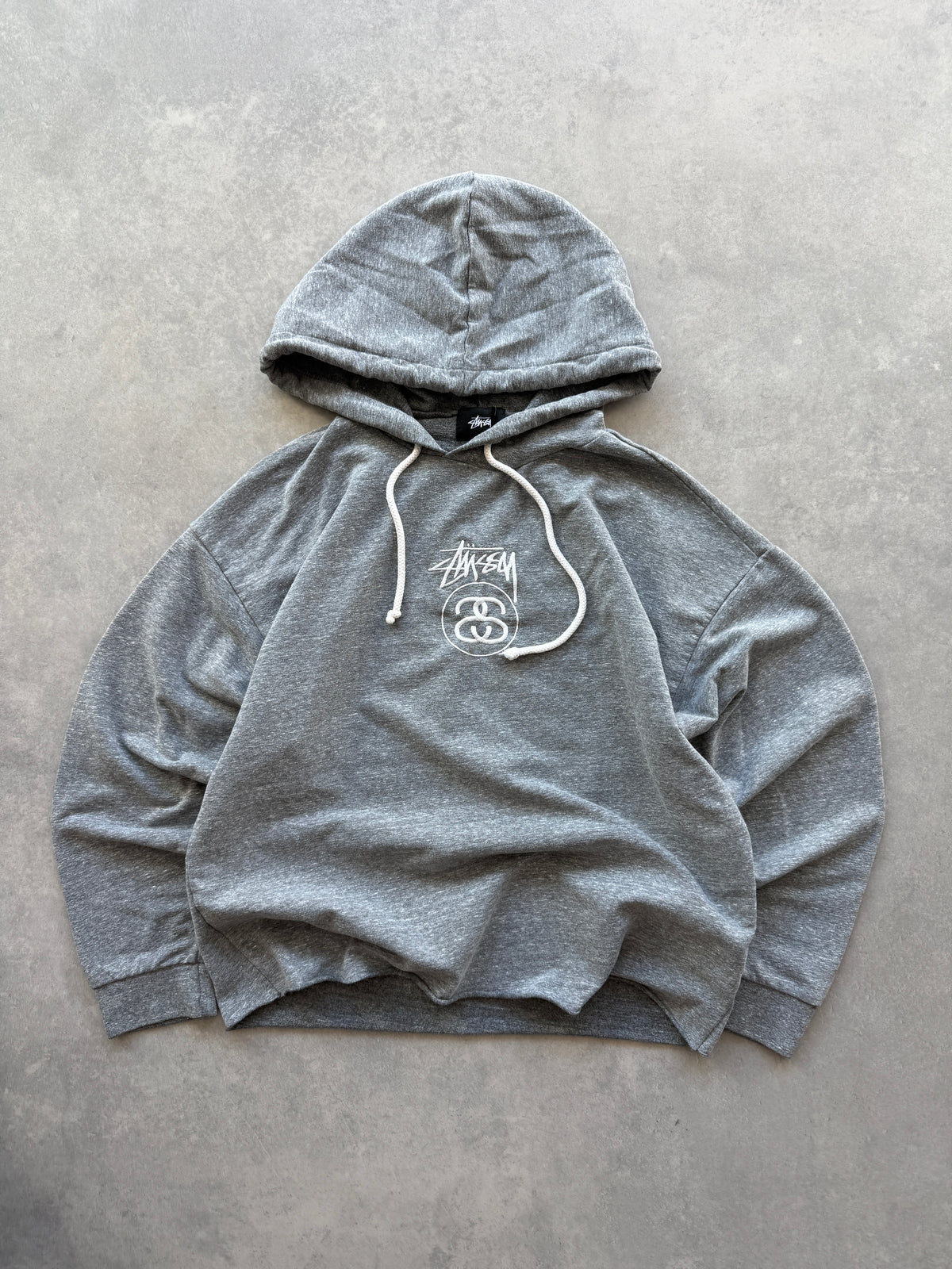 Stussy ženska siva oversized crop dukserica (M)