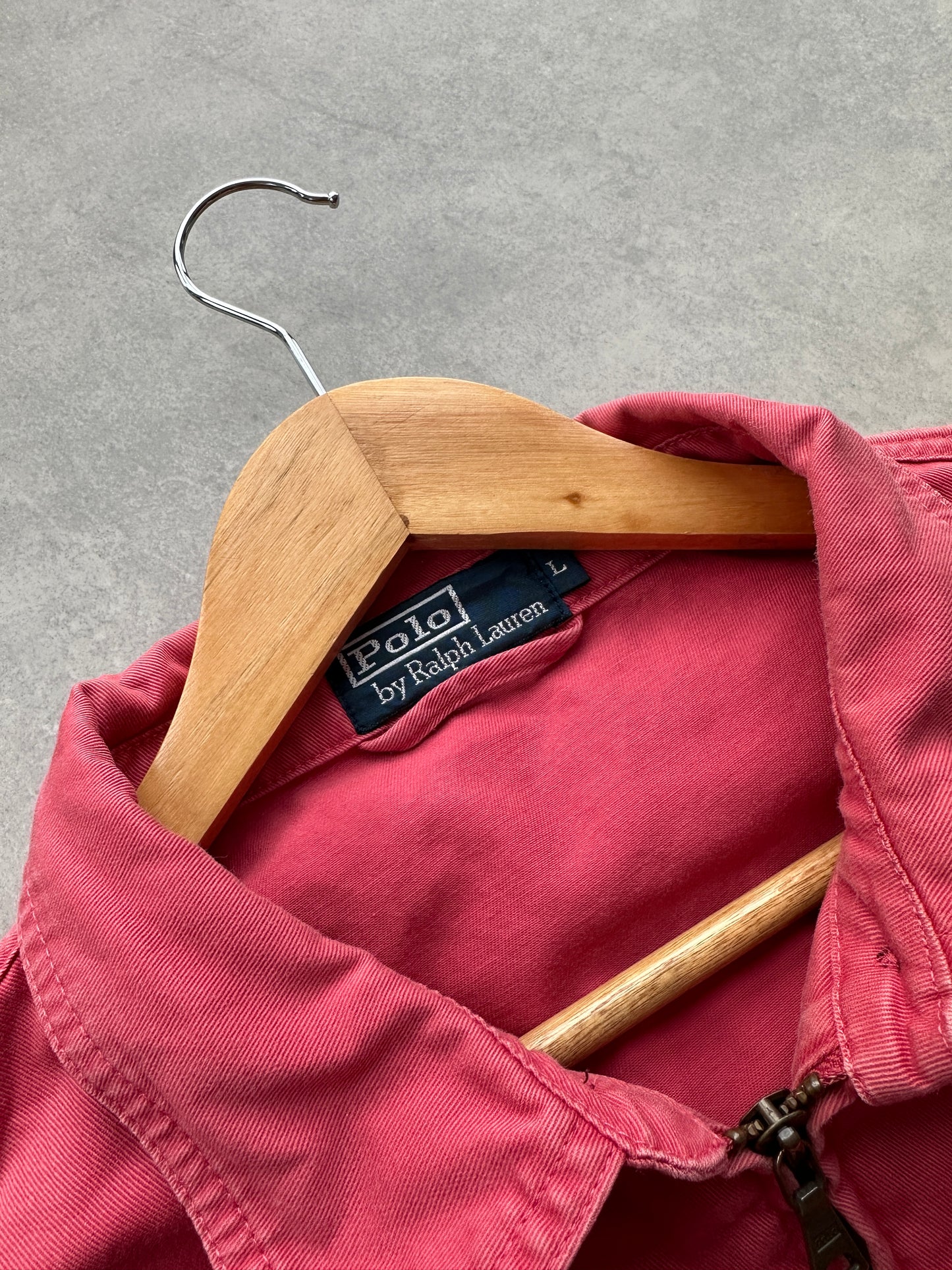 Polo by Ralph Lauren vintage muška roza harrington jakna (L)