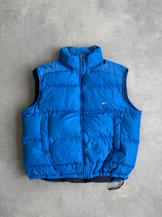 Nike 2000s muški plavi puffer prsluk (XXL)