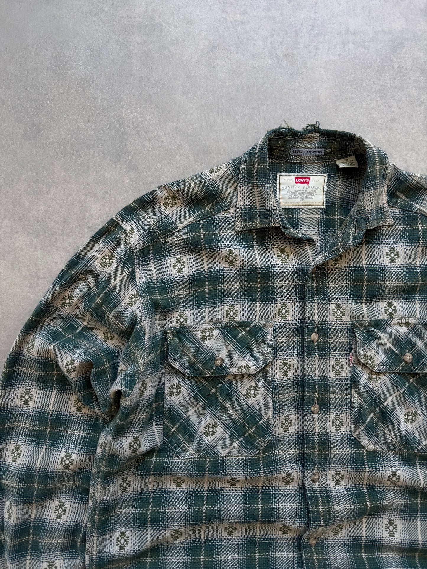 Levis vintage muška zelena karirana košulja (L)