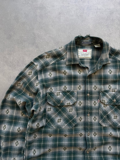 Levis vintage muška zelena karirana košulja (L)