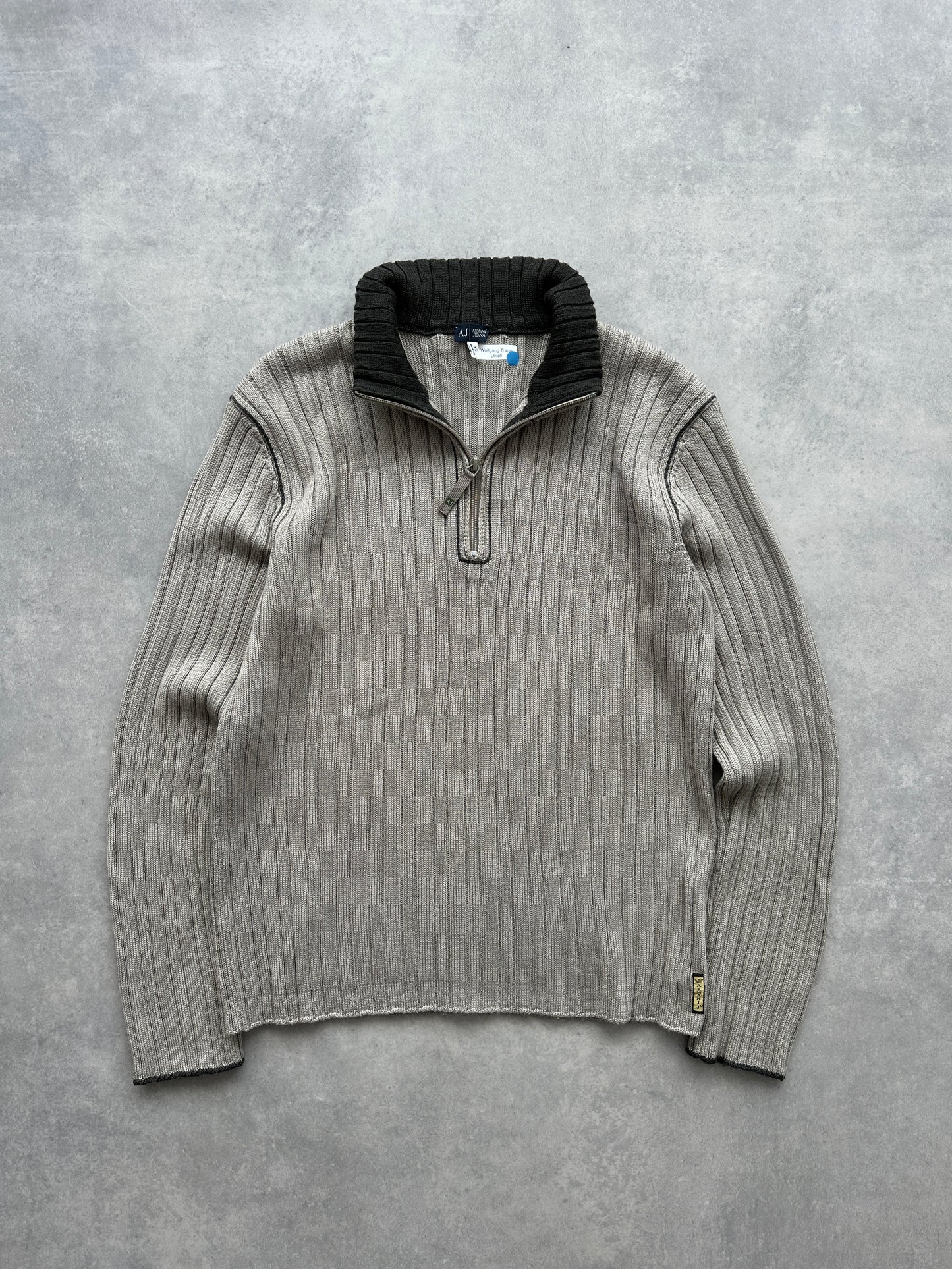 Armani Jeans 2000s muški 1/4 zip džemper (XL)