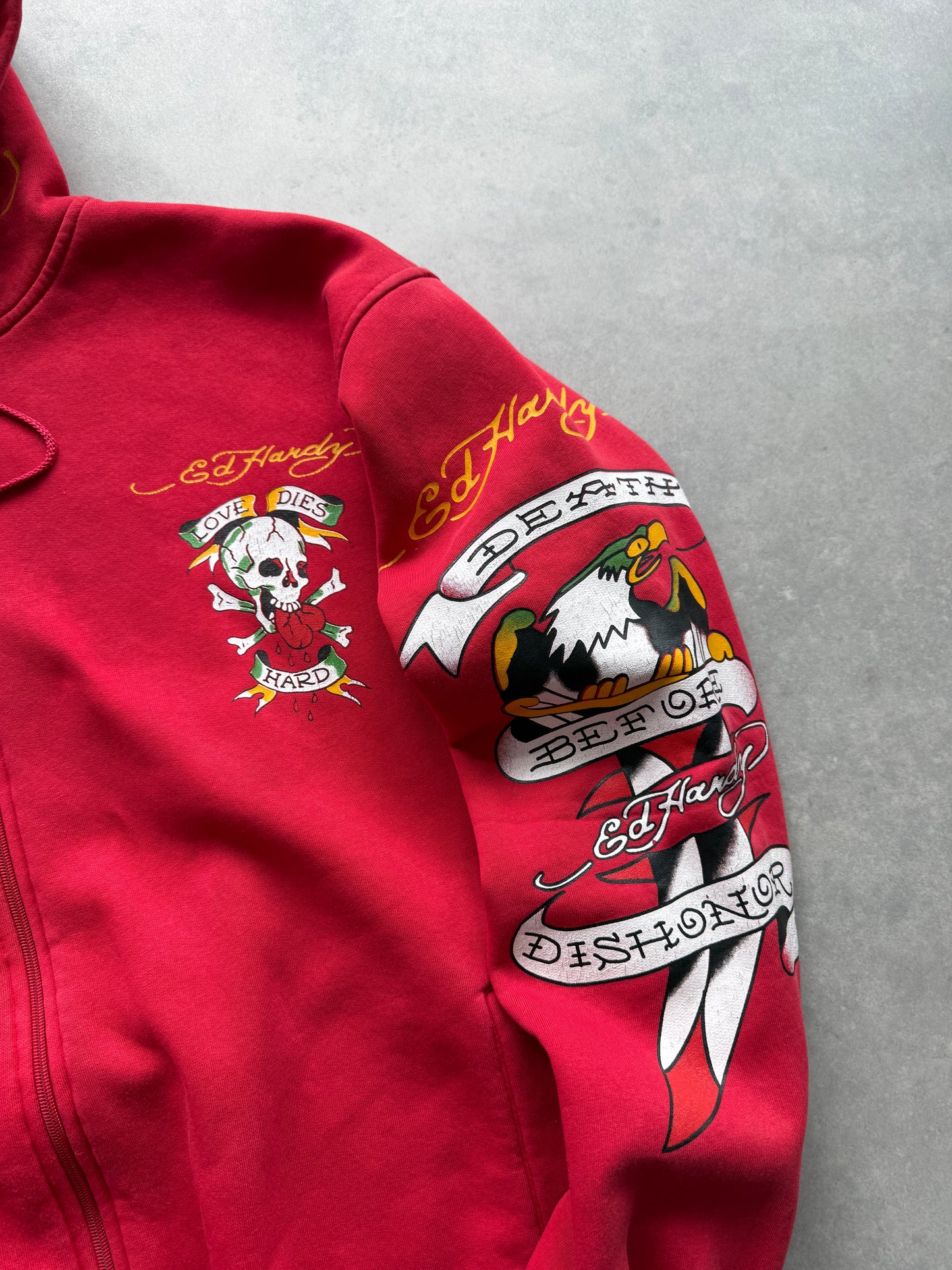 Ed Hardy Y2K muška crvena dukserica (XL)