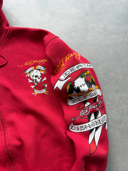 Ed Hardy Y2K muška crvena dukserica (XL)